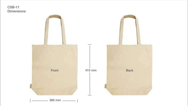 BYFT005669 Recycled Cotton Canvas Bags 320 GM Natural Set of 1 D