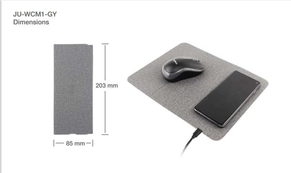 BYFT005672 Fast Wireless Charging Mousepad Grey Set of 1 C