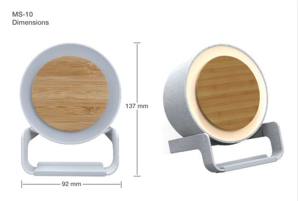 BYFT005677 BT Speakers with Wireless Charging and Lamp Grey Set of 1 D