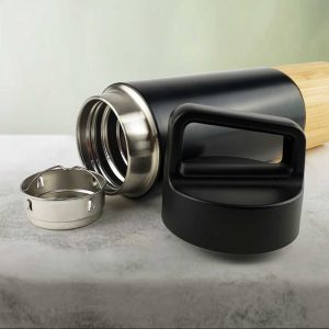 BYFT005687 Travel Bottles with Bamboo Natural Black Set of 1 A