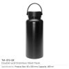 BYFT005688 Double Wall Stainless Steel Flask Black Set of 1 B