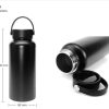 BYFT005688 Double Wall Stainless Steel Flask Black Set of 1 C