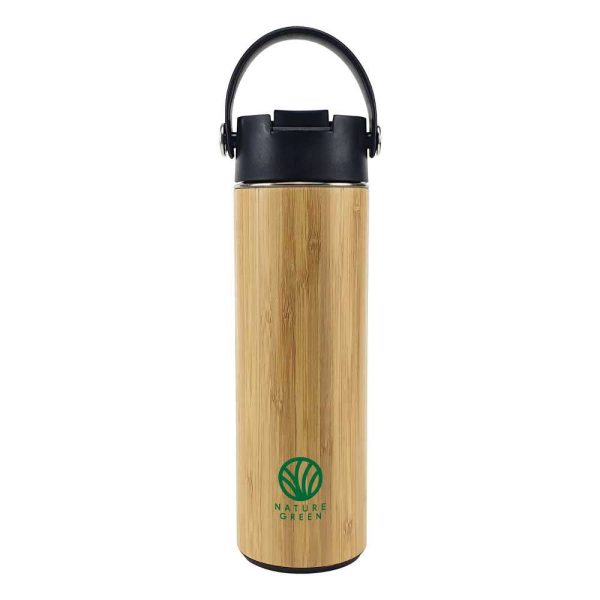 BYFT005689 Bamboo Flask with Tea Infuser Natural Black Set of 1