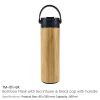 BYFT005689 Bamboo Flask with Tea Infuser Natural Black Set of 1 B