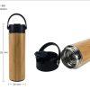 BYFT005689 Bamboo Flask with Tea Infuser Natural Black Set of 1 D