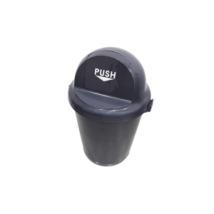 BYFT008443 AKC Round Garbage Bin 100 Ltr Grey Plastic Set of 1