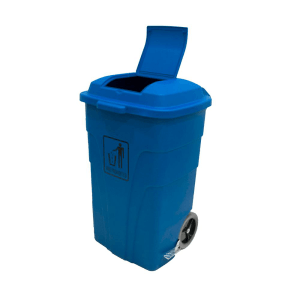 BYFT008445 AKC Trash Basket with Pedal 120 Ltr Blue Plastic Set of 1