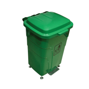 BYFT008540 AKC Waste Bin with Lid 70 Ltr Green Plastic Set of 1