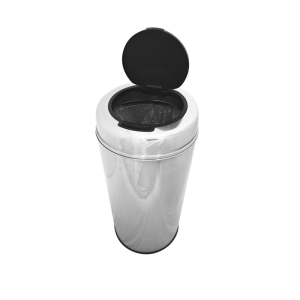 BYFT008583 AKC Trash Bin 50 Ltr Silver Black Stainless Steel Set of 1