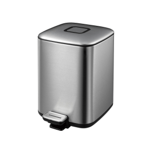 BYFT008593 EKO Trash Bin 6 Ltr Silver Plastic Set of 1
