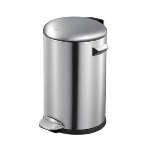 BYFT008610 EKO Trash Can with Pedal 8 Ltr Silver Plastic Set of 1
