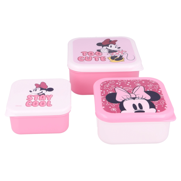 BYFT011867 DISNEY 3 PCS NESTING SNACK BOXES SET MINNIE STAY COOL