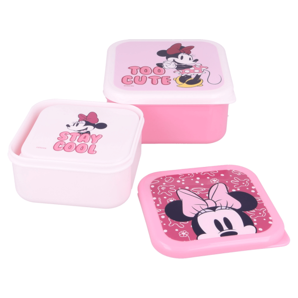 BYFT011867 DISNEY 3 PCS NESTING SNACK BOXES SET MINNIE STAY COOL D