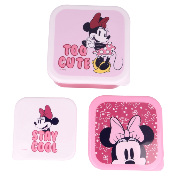 BYFT011867 DISNEY 3 PCS NESTING SNACK BOXES SET MINNIE STAY COOL E
