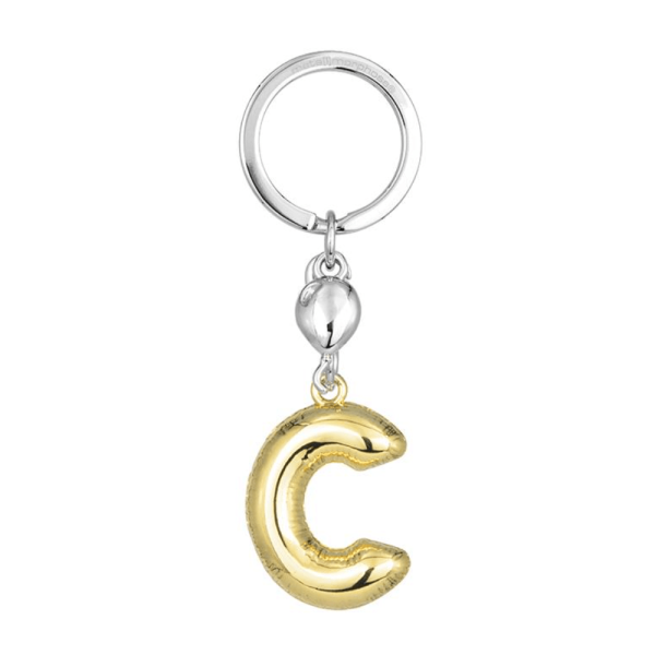 BYFT012871 METALMORPHOSE MTM KEYCHAIN Party Balloon Alphabet C Golden Zinc Alloy Set of 1 MTM10C B