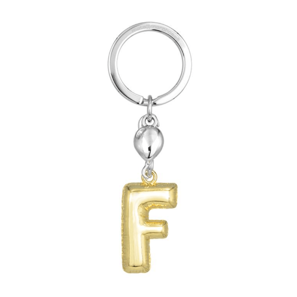 BYFT012874 METALMORPHOSE MTM KEYCHAIN Party Balloon Alphabet F Golden Zinc Alloy Set of 1 MTM10F B