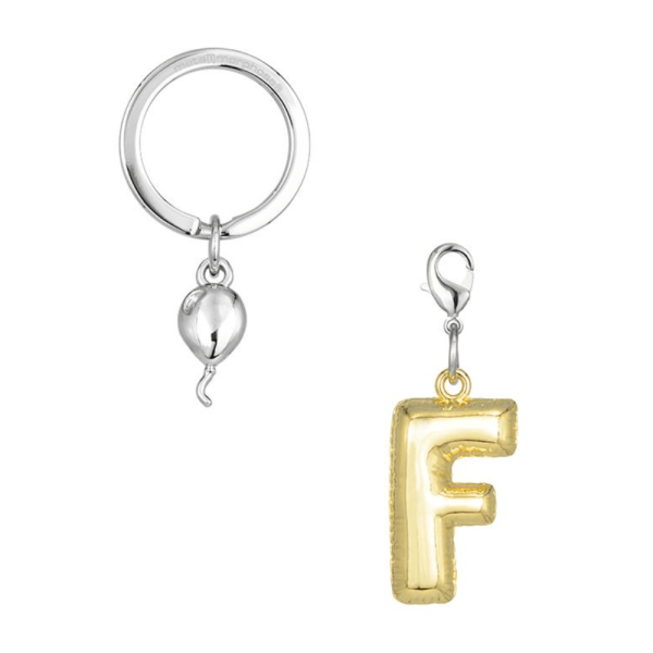 BYFT012874 METALMORPHOSE MTM KEYCHAIN Party Balloon Alphabet F Golden Zinc Alloy Set of 1 MTM10F C