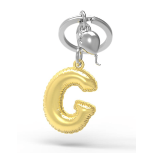 BYFT012875 METALMORPHOSE MTM KEYCHAIN Party Balloon Alphabet G Golden Zinc Alloy Set of 1 MTM10G