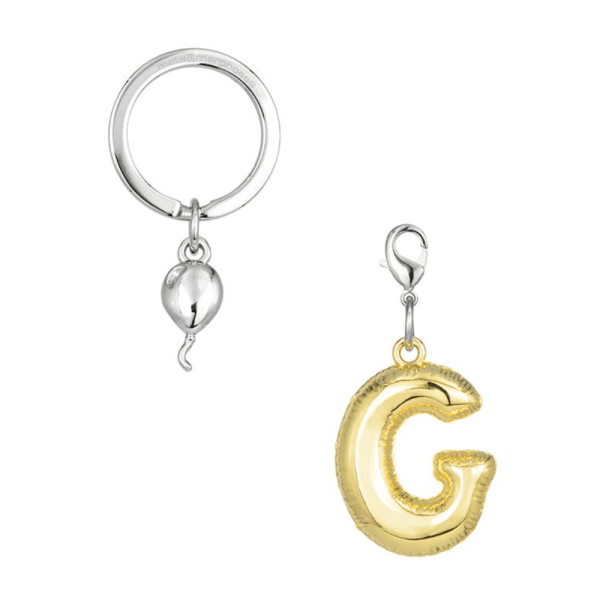 BYFT012875 METALMORPHOSE MTM KEYCHAIN Party Balloon Alphabet G Golden Zinc Alloy Set of 1 MTM10G C