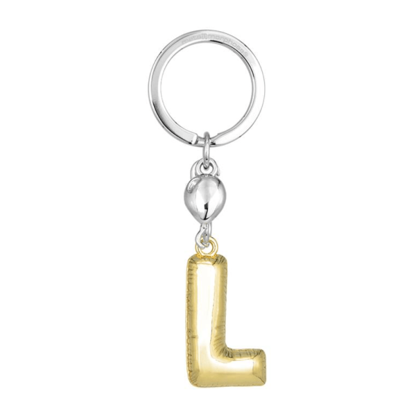 BYFT012879 METALMORPHOSE MTM KEYCHAIN Party Balloon Alphabet L Golden Zinc Alloy Set of 1 MTM10L B