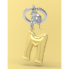 BYFT012880 METALMORPHOSE MTM KEYCHAIN Party Balloon Alphabet M Golden Zinc Alloy Set of 1 MTM10M A