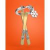 BYFT012893 METALMORPHOSE MTM KEYCHAIN Ski Golden Zinc Alloy Set of 1 MTM151 01 A