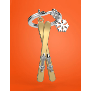 BYFT012893 METALMORPHOSE MTM KEYCHAIN Ski Golden Zinc Alloy Set of 1 MTM151 01 A