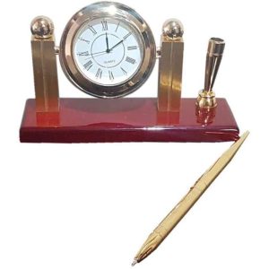 Executive Gold and Piano finish Rosewood Table clock
