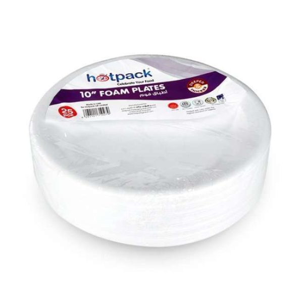 Hotpack Round Foam Plate 10 25Pcs