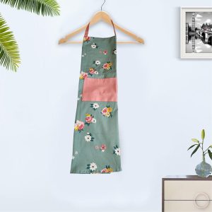 BYFT017579 Orchard Apron 65 x 85 Cm Green Pink 180 Gms Set of 1