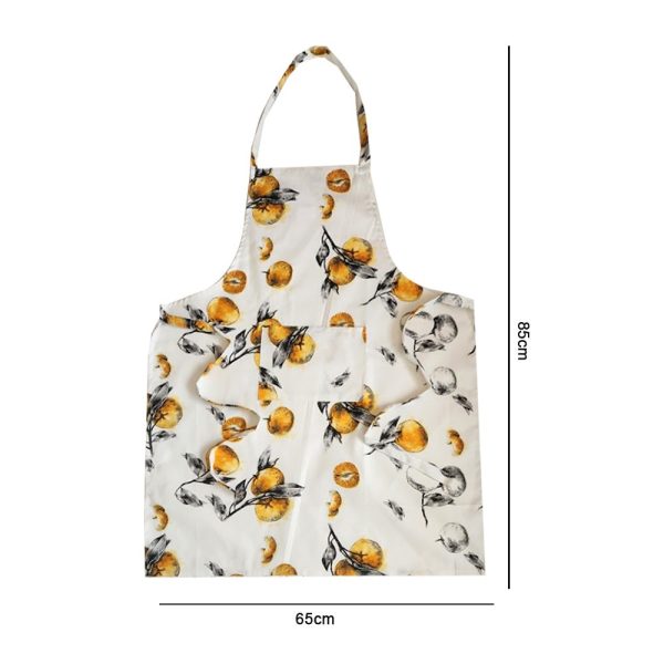 BYFT017584 Orchard Apron 65 x 85 Cm White Orange 180 Gms Set of 1 B