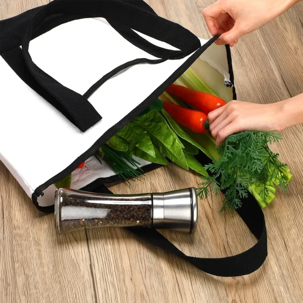 BYFT013959 BYFT Natural Canvas Bag with Black Tape (Plain) B