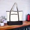 BYFT013959 BYFT Natural Canvas Bag with Black Tape (Plain) C