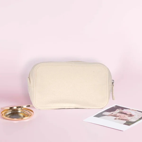 BYFT013969 BYFT Natural Cotton Cosmetic Purse With Side Piping C
