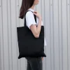 BYFT013988 BYFT Black Cotton Flat Tote Bag (Plain) B