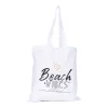 BYFT013993 BYFT White Canvas Flat Tote Bag (Beach Vibes) Design