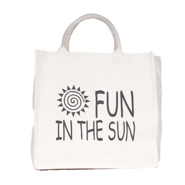 BYFT013997 BYFT Laminated Natural Canvas Bag (Fun in the sun) Design