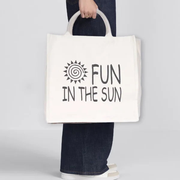 BYFT013997 BYFT Laminated Natural Canvas Bag (Fun in the sun) Design C