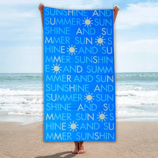 BYFT014501 BYFT Jacquard Beach Towel 86 x 162 Cm 390 Gsm Sunshine and Summer Cotton Set of 1 C