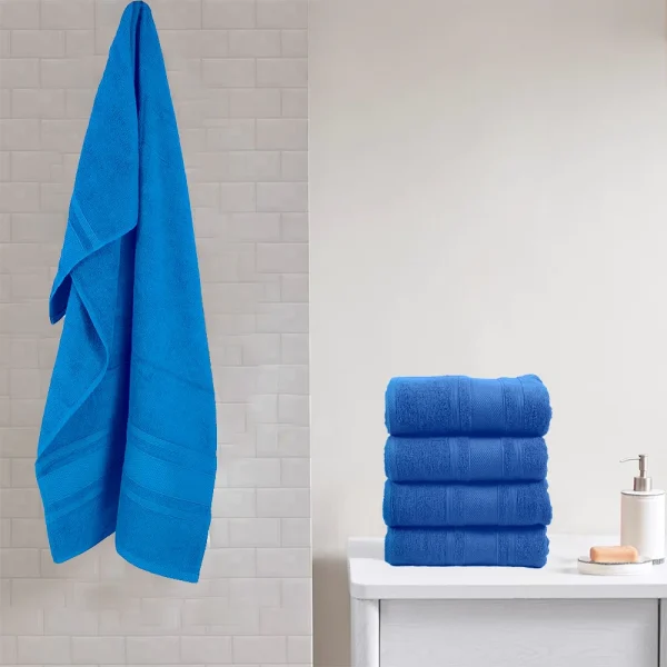 BYFT014537 BYFT Home Castle Bath Sheet 90 x 180 Cm 550 Gsm Blue 100 Cotton Set of 1 C