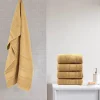 BYFT014539 BYFT Home Castle Bath Sheet 90 x 180 Cm 550 Gsm Cream 100 Cotton Set of 1 C