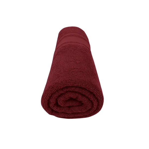 BYFT014544 BYFT Home Castle Bath Towel 70 x 140 Cm 550 Gsm Maroon 100 Cotton Set of 1 B