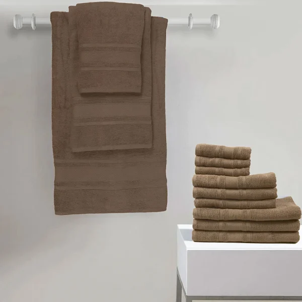 BYFT014546 BYFT Home Castle Bath Towel 70 x 140 Cm 550 Gsm Beige 100 Cotton Set of 1 D