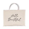 BYFT017622 BYFT Natural Jute bag shopper (Hello Beautiful) Design