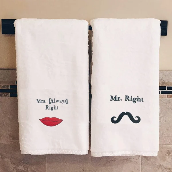 BYFT002835 EMBROIDERED FOR YOU Bath Towel White Set of 2 C