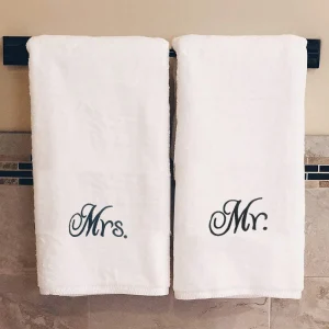 BYFT002881 EMBROIDERED FOR YOU Bath Towel White Set of 2 C
