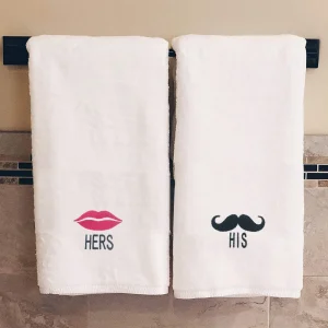 BYFT003370 EMBROIDERED FOR YOU Bath Towel White Set of 2 C