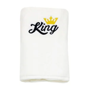 BYFT003414 BYFT Iris Embroidered For You Hand Towel 50 x 80 Cm 600 gsm White 100% Cotton King Black Thread Set of 1