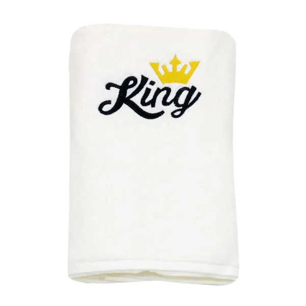 BYFT003414 BYFT Iris Embroidered For You Hand Towel 50 x 80 Cm 600 gsm White 100% Cotton King Black Thread Set of 1