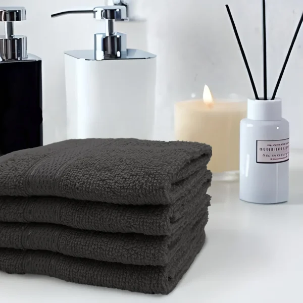BYFT005602 DAFFODIL WASHCLOTH DARK GREY Set of 1 C